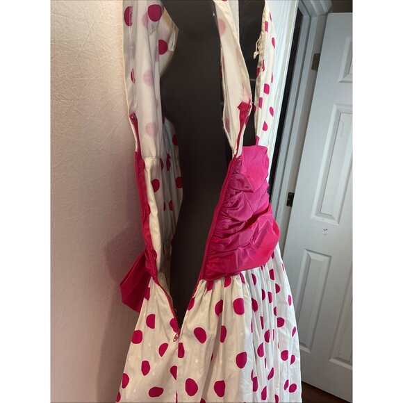 VTG 50’s Patty O’Neil Pink Polka dot Dress size 6 rockabilly pin up party - Picture 5 of 15